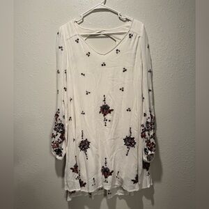 Free People Oxford Embroidered Mini Dress - Small